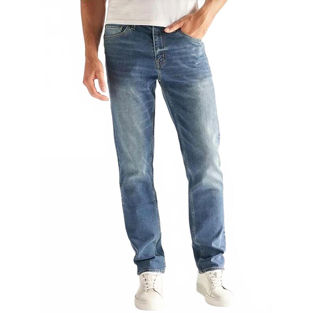 NEW DEVIL-DOG slim straight stretch denim jeans in blue